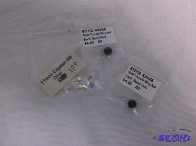 11mm Drop crystal AB and 2x Black thunder....
