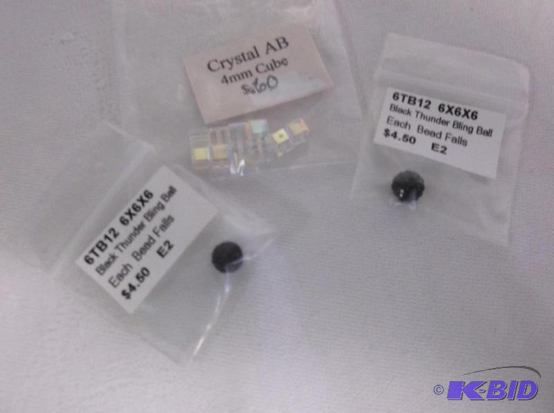 Black thunder Bling ball x 2 and 4mm square A...