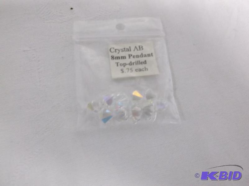 8mm Pendant top drilled Crystal AB....