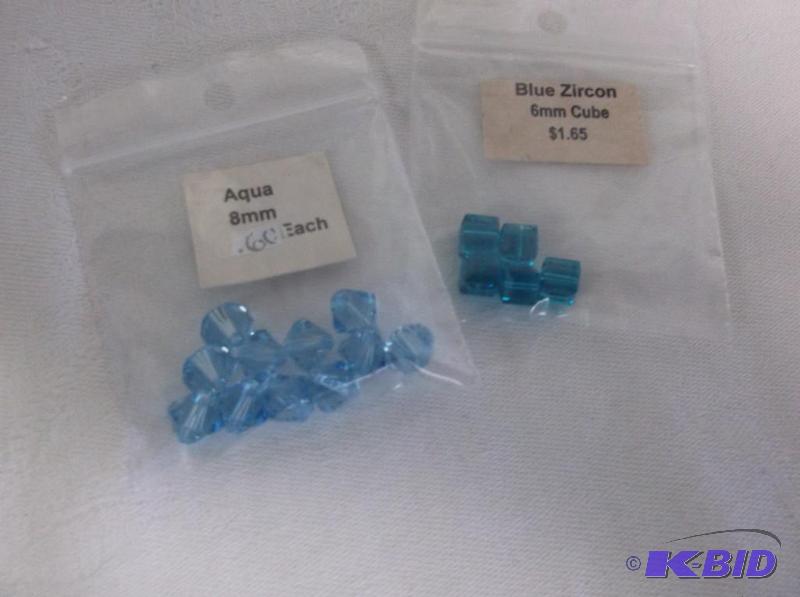 8MM Aqua ,6mm Square blue zircon....