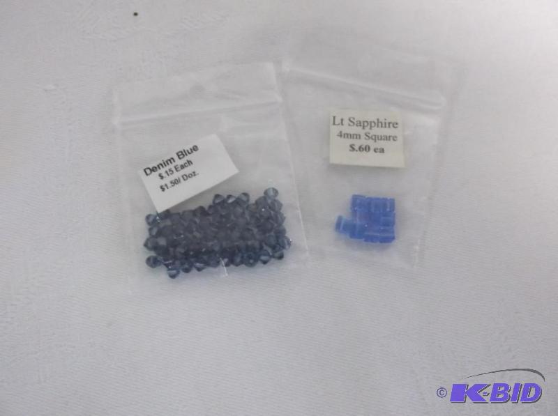 4mm Denim blue and 4mm light sapphire square....