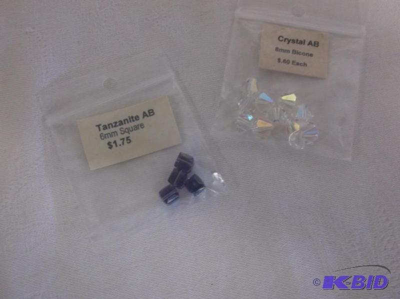 6mm Tanzanite AB and 8mm crystal....