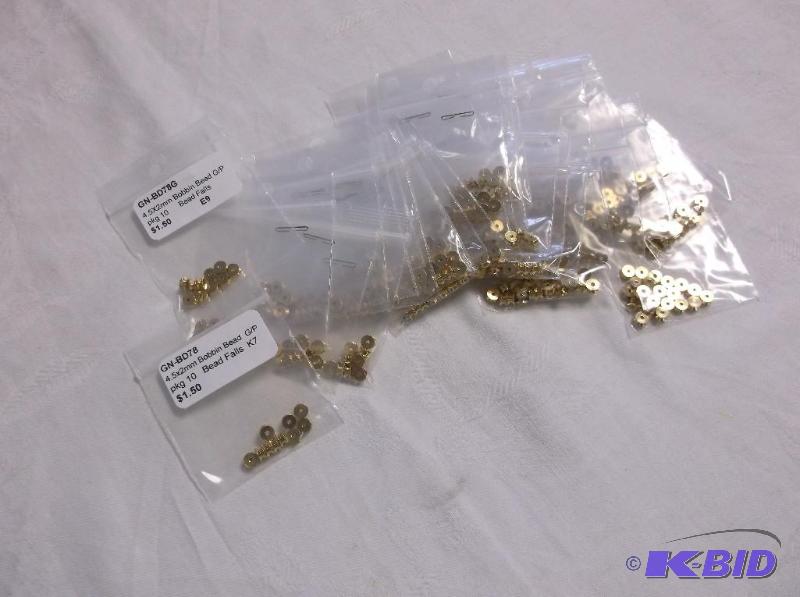 Gold 4 x 5 Bobbin Beads....