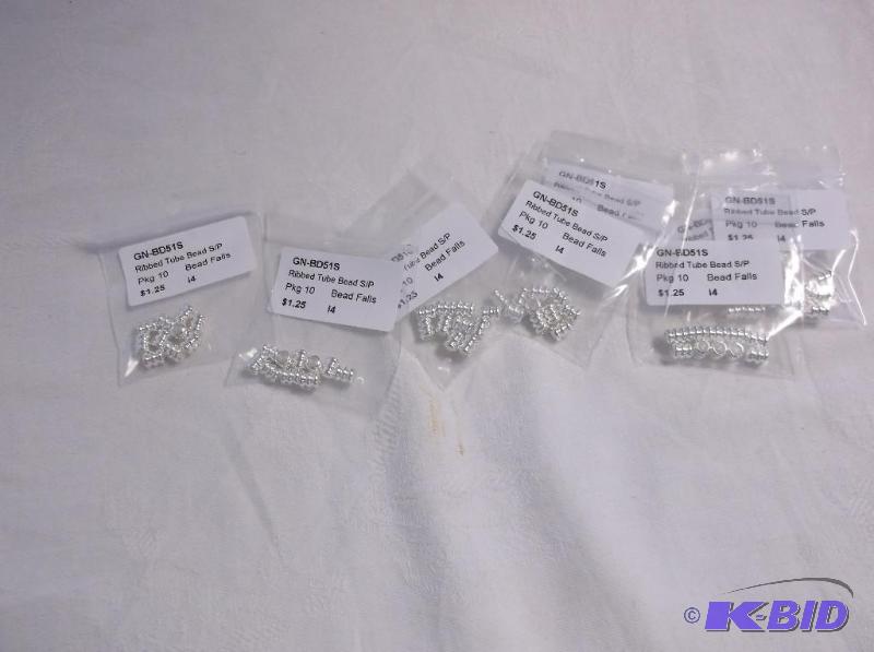 Silver Ribbed Tub Beads....