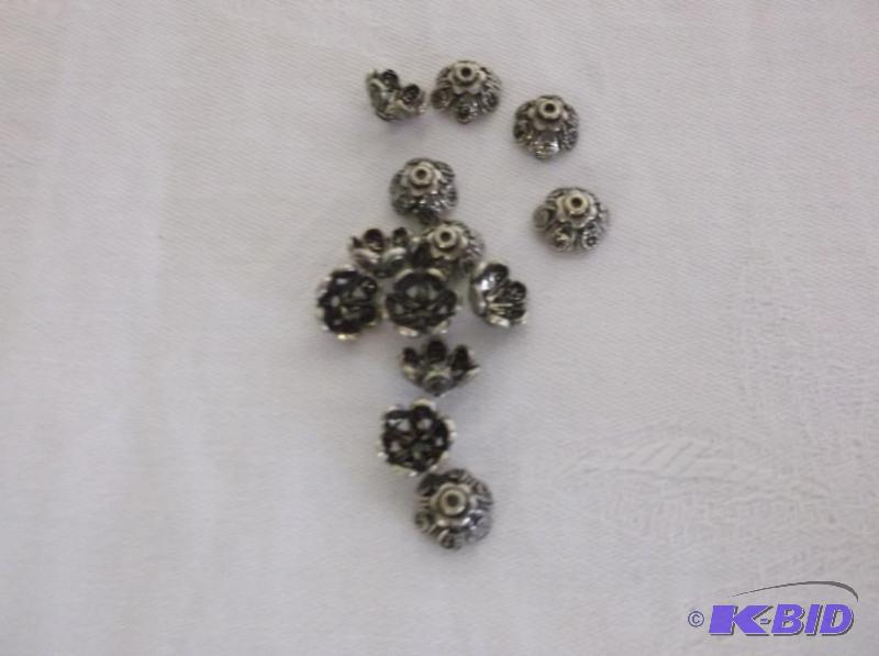 Sterling silver bead caps....