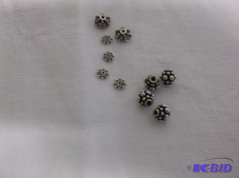 Sterling silver bead caps and spacer beads ....