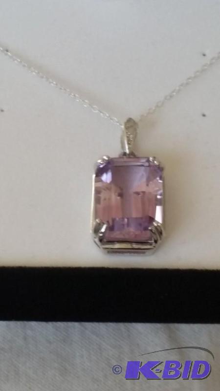 Amethyst and Diamond accent Necklace