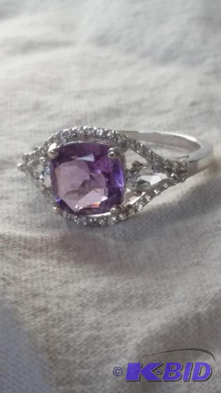 Amethyst, Sapphire & Diamond Ring