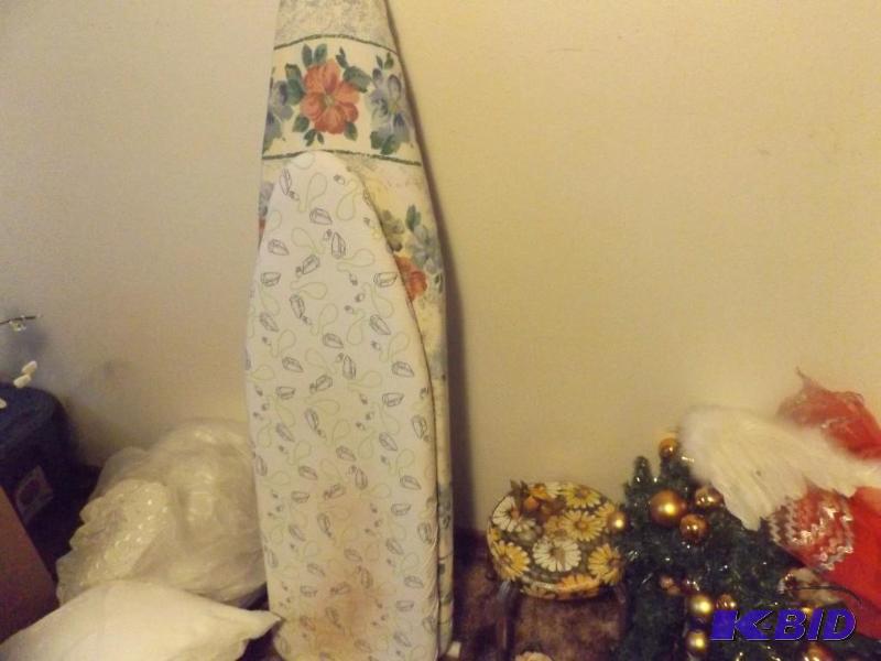 lot 124 image: Ironing boards and small stool...