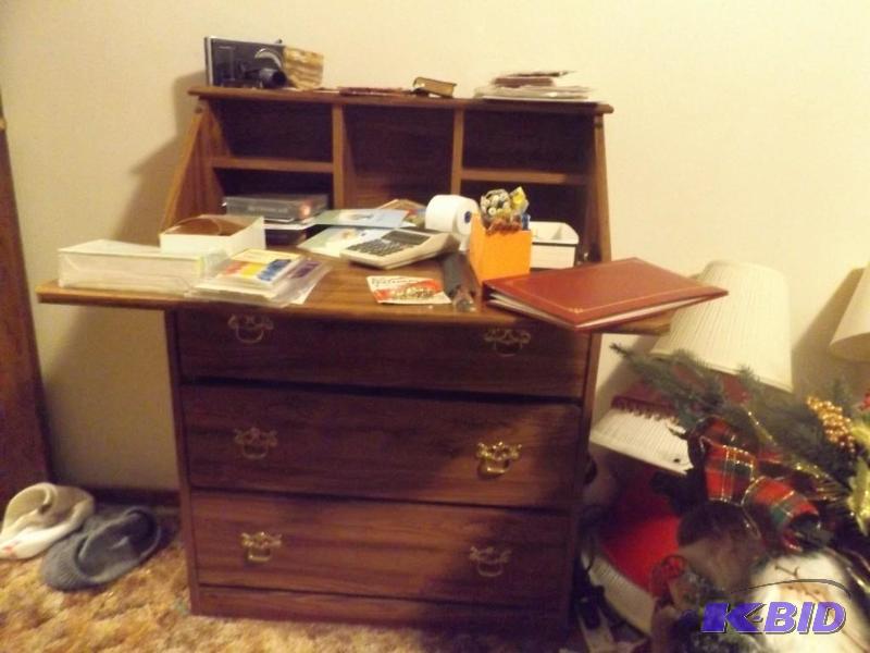lot 125 image: Drop front desk with all the contents...