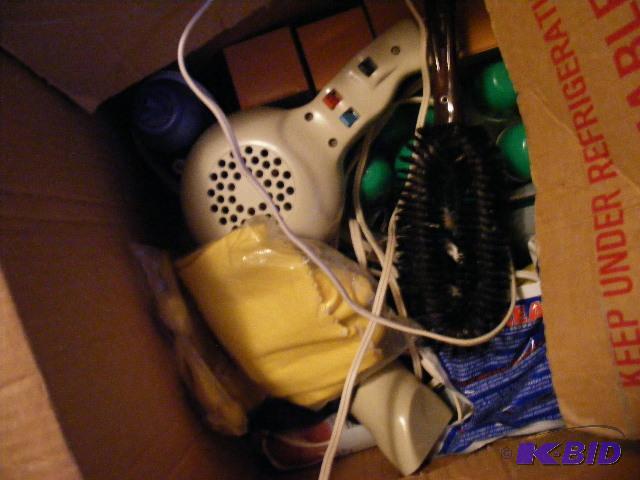 lot 127 image: lot of bathroom items, hair dryer, Avon Items...