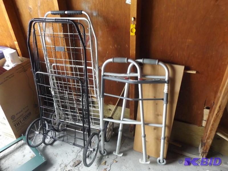 lot 156 image: Walker and Bag Carrier Carts...