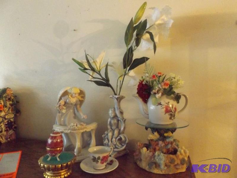 lot 25 image: misc knickknacks tea pot tea cup and saucer a...
