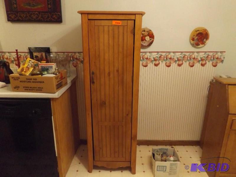 lot 49 image: tall cabinet with shelve storage inside ...