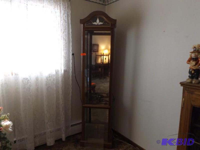 lot 8 image: lighted curio cabinet comes with 2 glass pane...