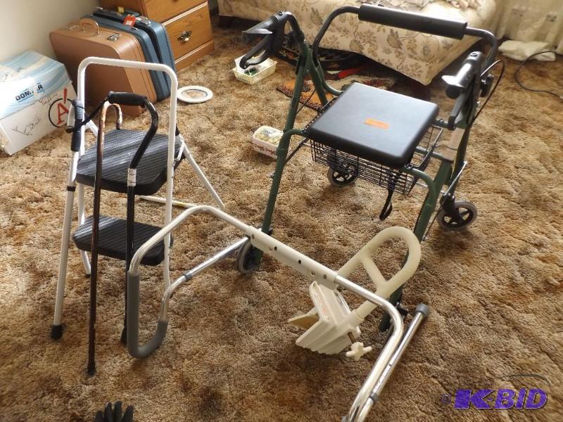 lot 80 image: walker step stool canes rails ...