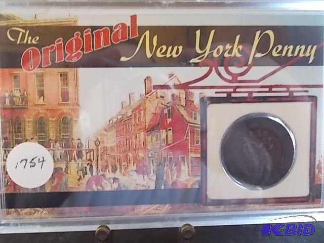 1754 The Original New York Penny In Collector...