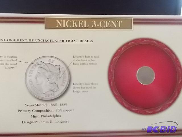 1863-1889 Three Cent Nickel In Collector Case...