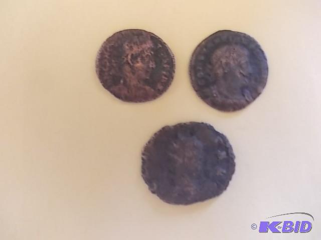 3 Different Old Roman Coins...