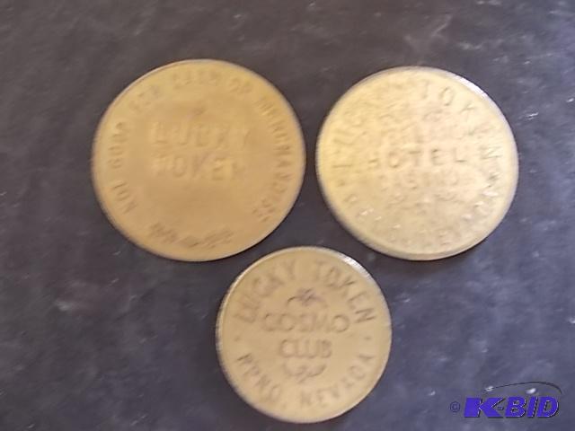 3 Lucky Tokens From Hotels In Las Vegas...