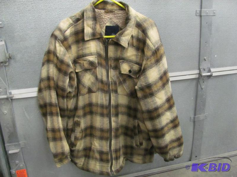 lot 73 image: This Brown Ramie Cotton Fleece-Lined Shirt Ja...