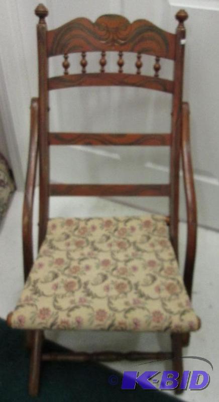 lot 2 image: Folding chair with cloth seat...