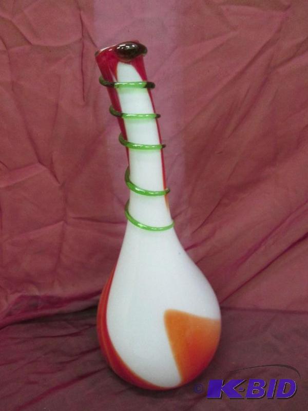 lot 24 image: Funky glass vase, 17 tall...