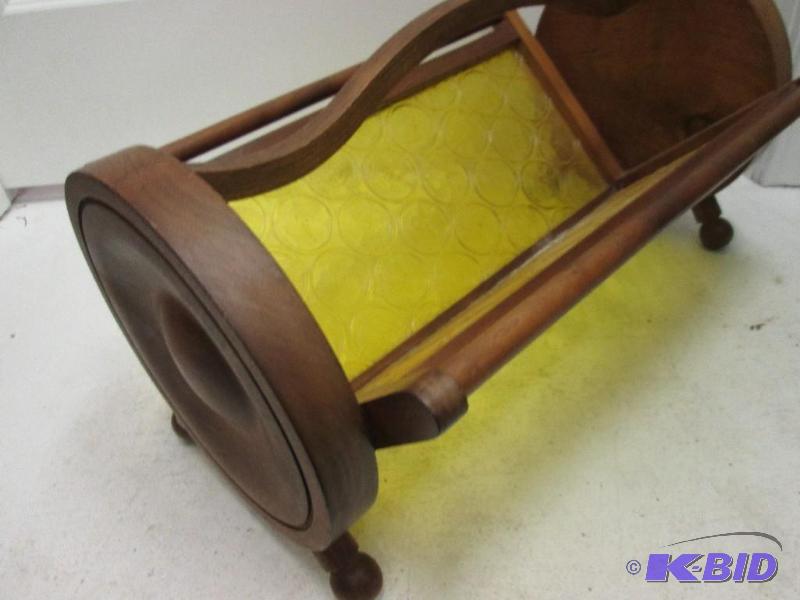 lot 3 image: Vintage magazine rack or stand, stand solid w...