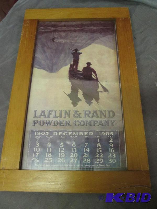 lot 68 image: Framed Dec. 1905 calendar page...