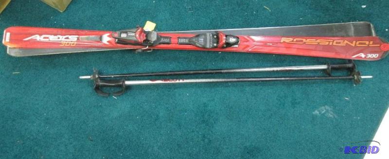 lot 8 image: Pair of Axium 110 Rossignol skiis with Scott ...