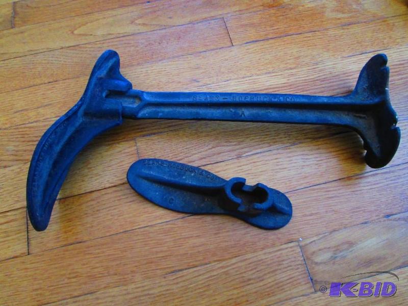 lot 90 image: Sears and Roebuck Co. foot brace with 2 fitti...