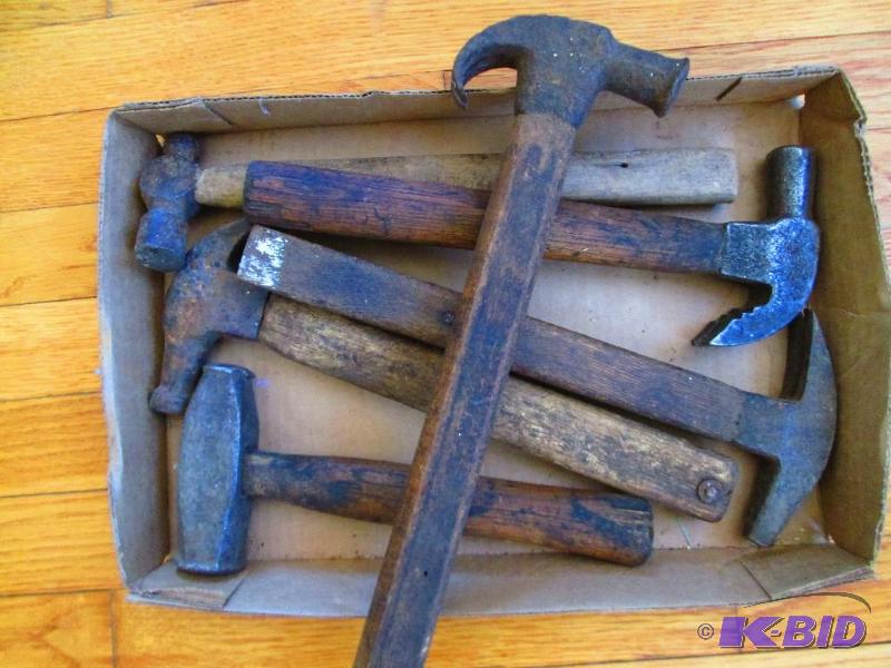 lot 91 image: Lot of assorted antique hammers...