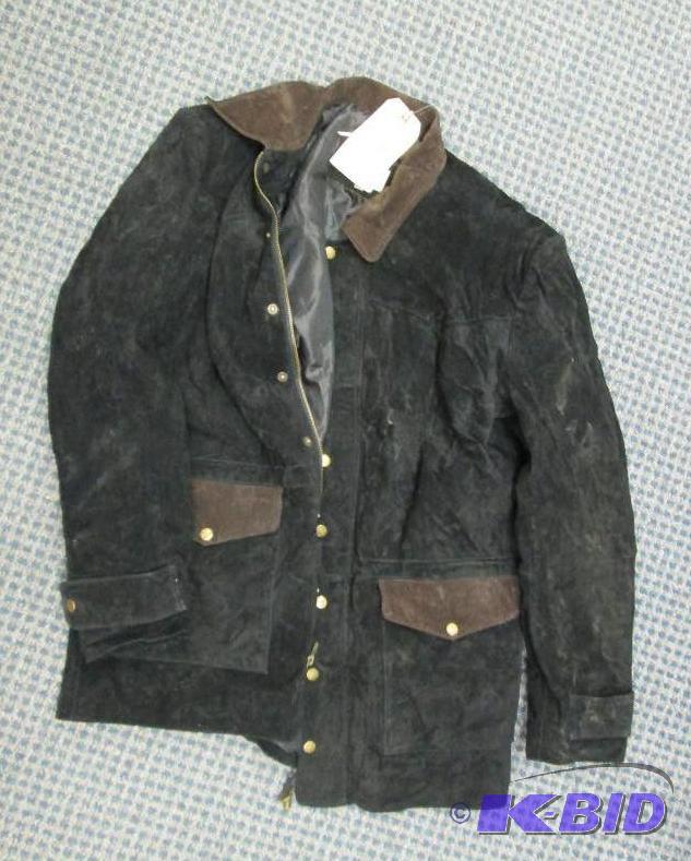 lot 101 image: Black Brown Leather Jacket China leather siz...