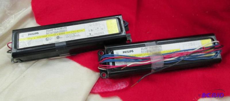 lot 102 image: Qty 2 Philips 2- lamps TS slim line Electroni...