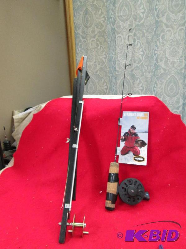 lot 120 image: Qty 2 one Frabill ice fishing equipment and F...