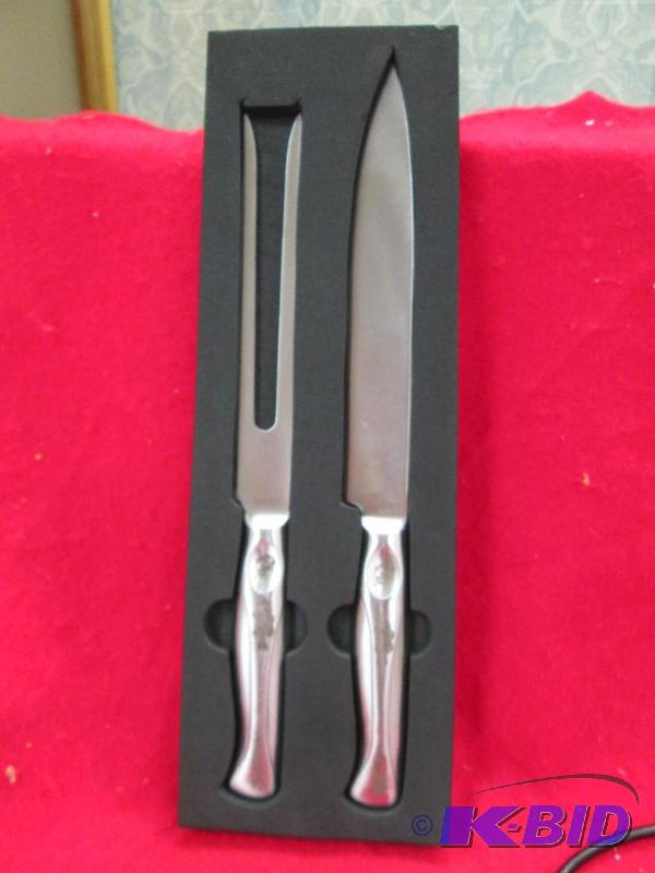 lot 128 image: Carving set (Knife and Fork)...