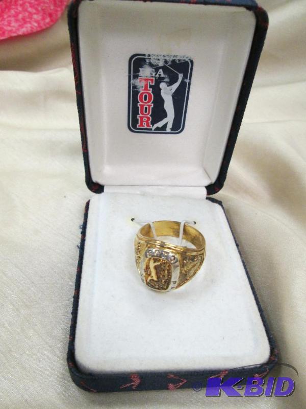 lot 34 image: Mens ring PGA Tour ring Has on the top a per...