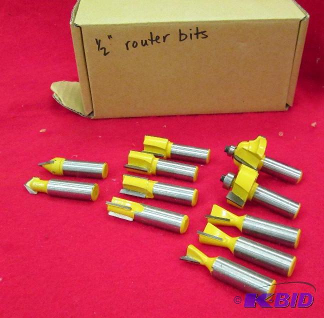 lot 54 image: Qty 11 12" router bits...