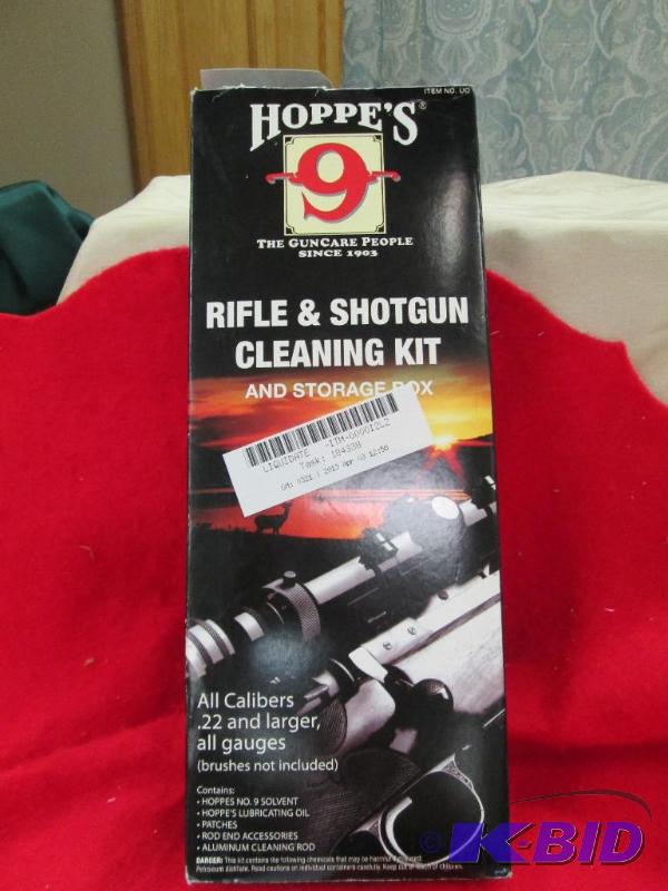 lot 57 image: Hoppes Rifle and shotgun cleaning kit and st...