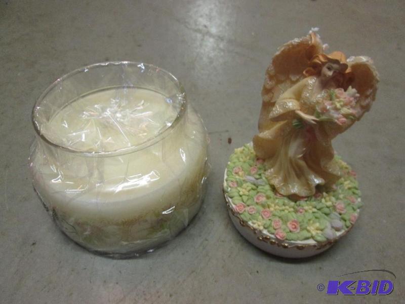 lot 144 image: angel statue candle topper...