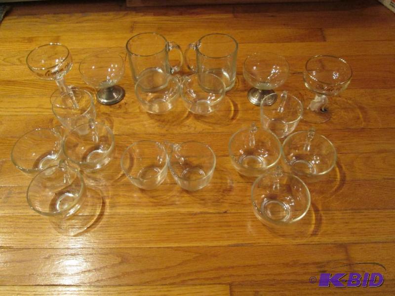 lot 156 image: mixed lot of glass cups and glasses, bride an...