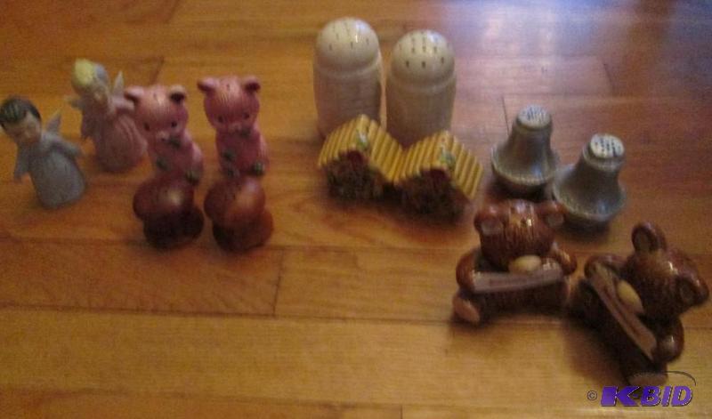 lot 160 image: multiple sets of decorative salt and pepper s...