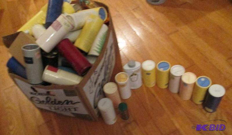 lot 167 image: large box of Avon perched body perfume powder...