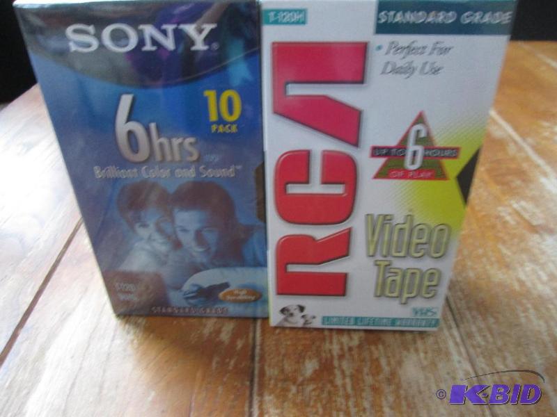 lot 199 image: lot of sony 6 hour,10 pack blank VHS tapes an...