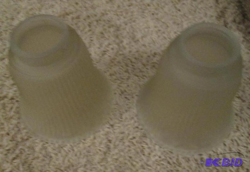 lot 219 image: pair of glass lamp shades...