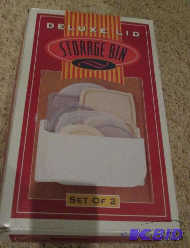 lot 223 image: Deluxe lid storage bin set of 2...