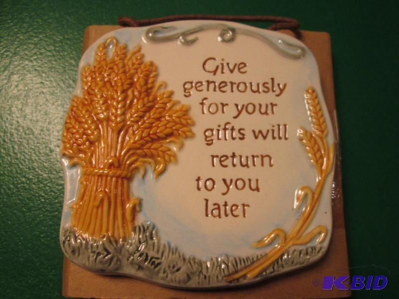 lot 230 image: fall dcor- &quotgive generously for your gif...