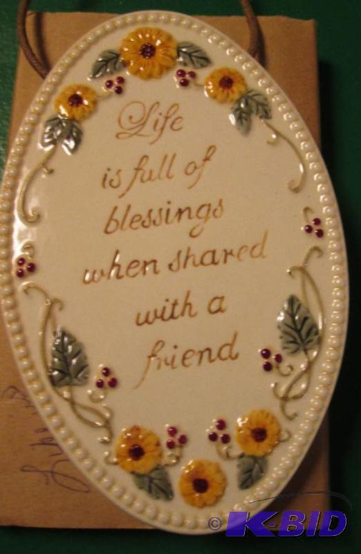 lot 231 image: wall hanging, &quotlife is full of Blessings...