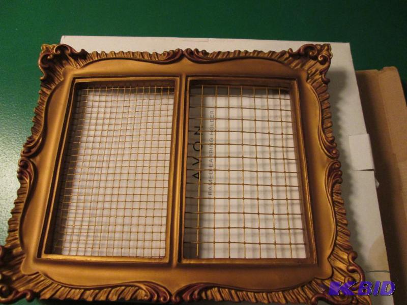 lot 242 image: framed earring holder...