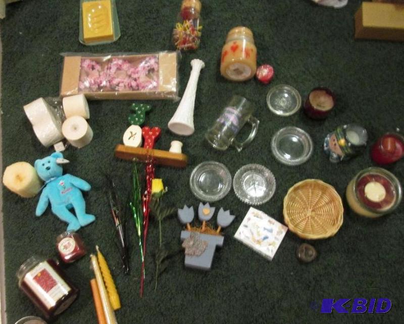 lot 39 image: large lot of candles and glass collectables...